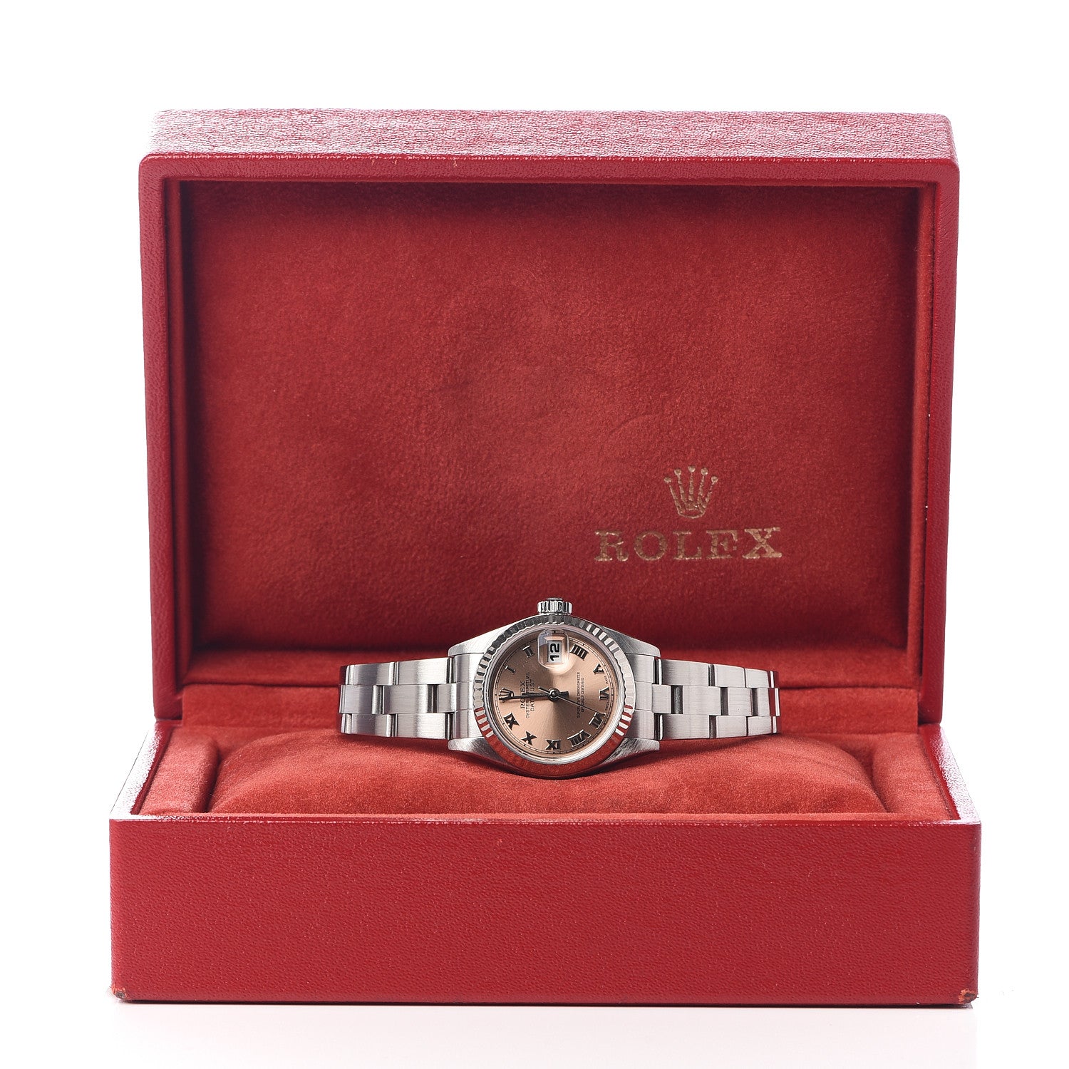 Rolex Stainless Steel 26mm Oyster Perpetual Datejust Watch Pink Roman 79174 7 of 7