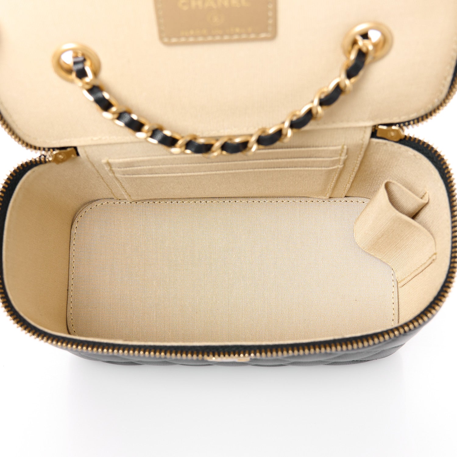 Chanel Lambskin Quilted Pearl Crush Small Vanity Case With Chain Black 5 of 11