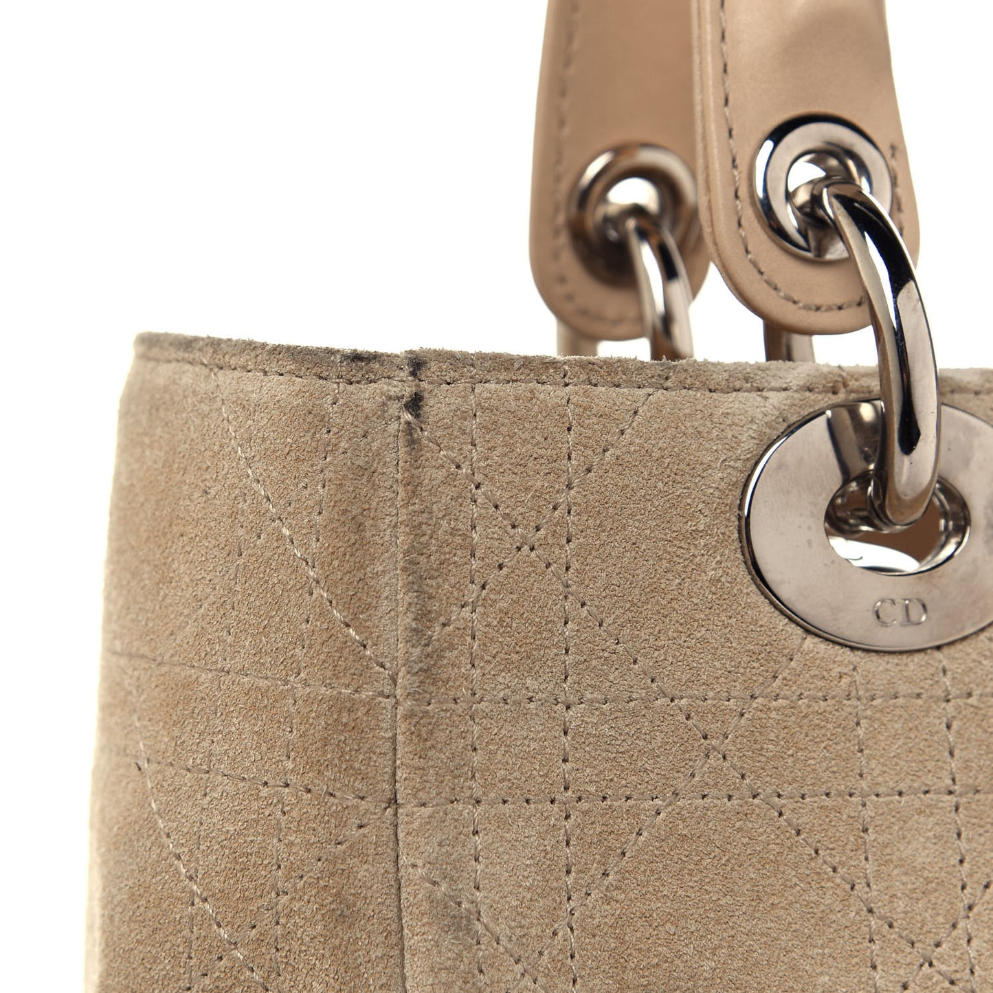 Suede Cannage Medium Lady Dior Beige