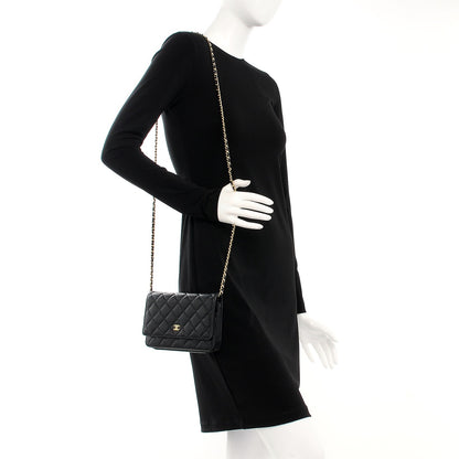 Chanel Caviar Quilted Wallet On Chain WOC Black 2 of 9