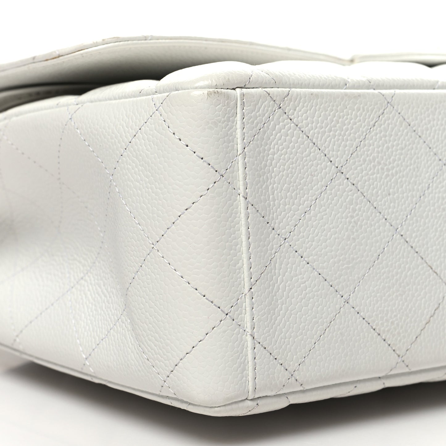 Caviar Quilted Maxi Double Flap White