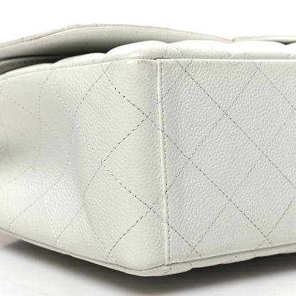 Chanel Caviar Quilted Maxi Double Flap White 9 of 11