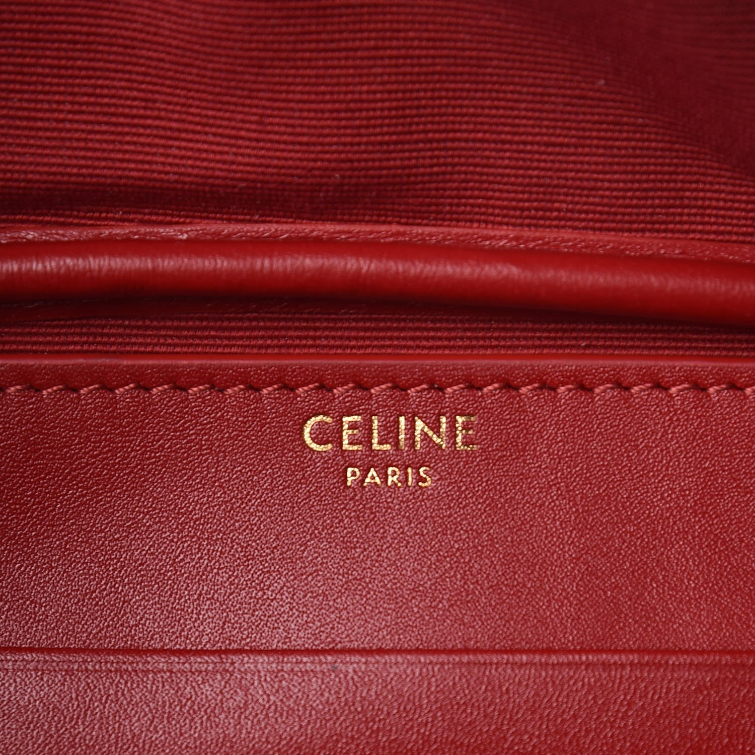 Celine Calfskin Quilted C Charm Belt Bag Red 6 of 9