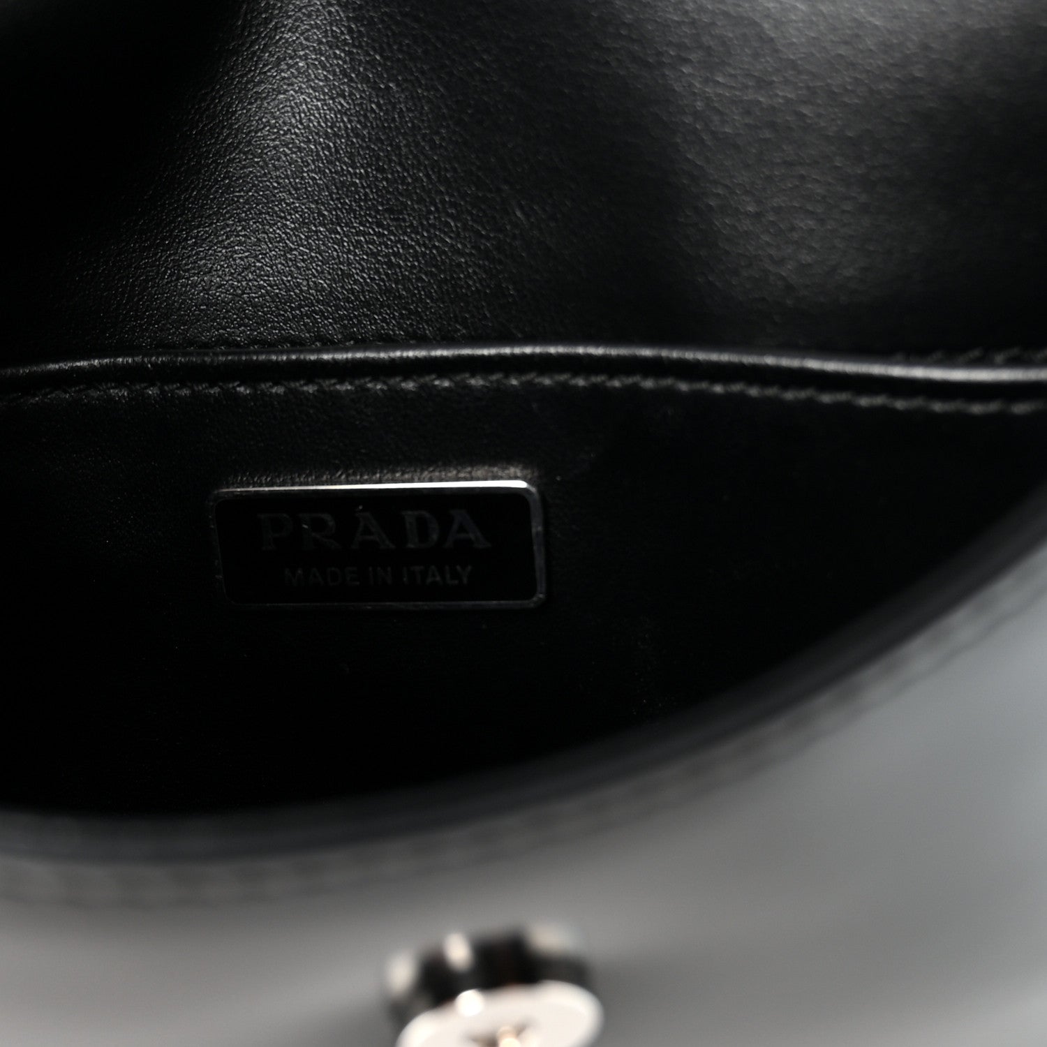 Prada Spazzolato Cleo Flap Shoulder Bag Black 6 of 10