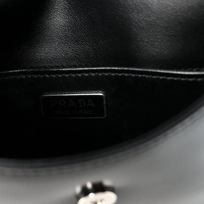 Prada Spazzolato Cleo Flap Shoulder Bag Black 6 of 10