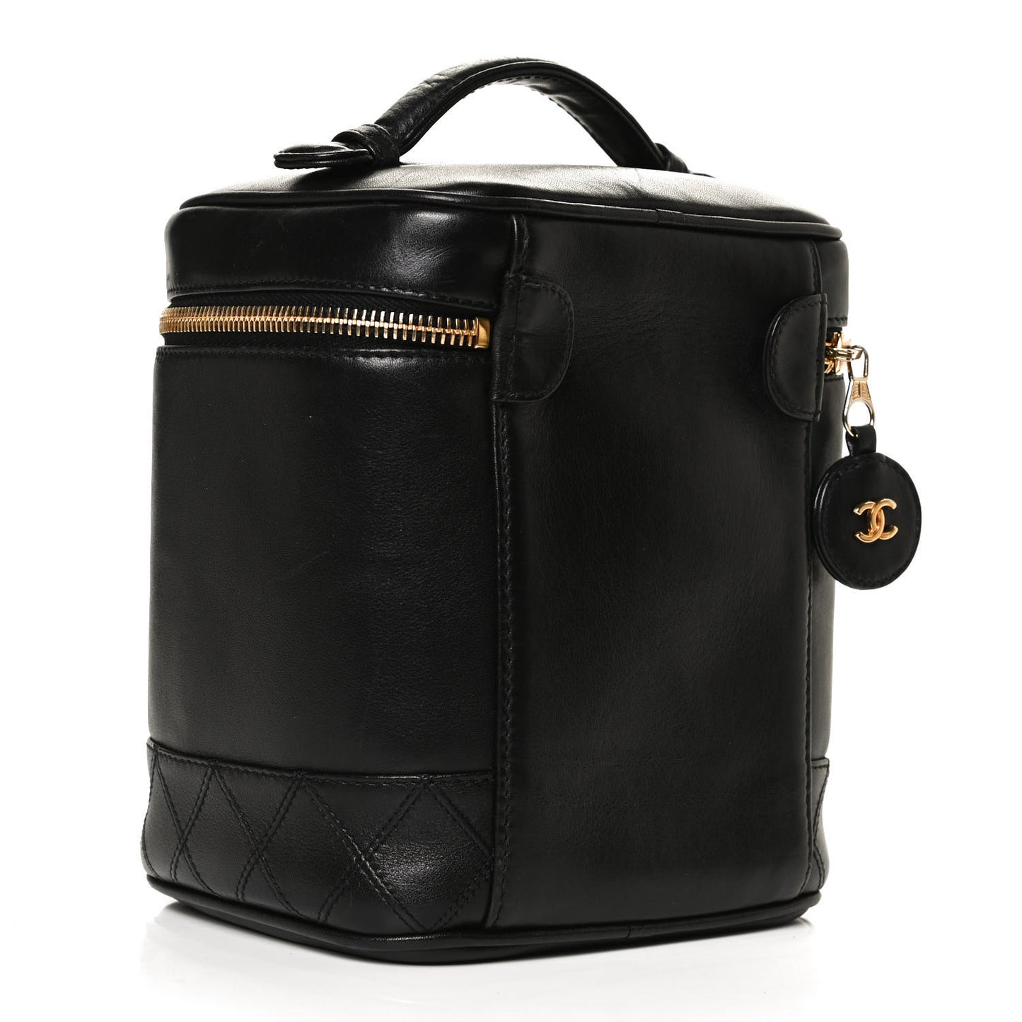 Calfskin Cosmetic Vanity Bag Black