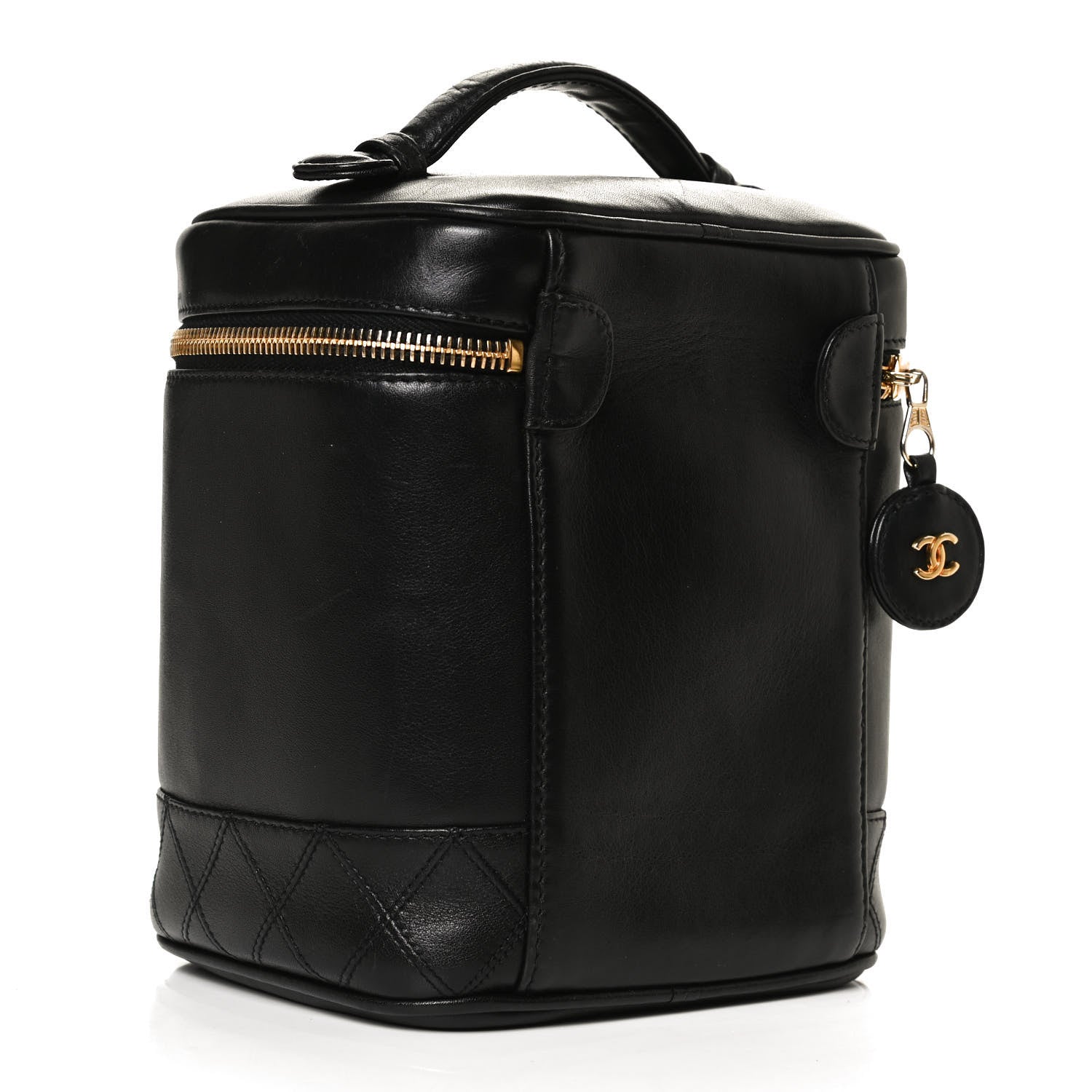 Chanel Calfskin Cosmetic Vanity Bag Black 2 of 10