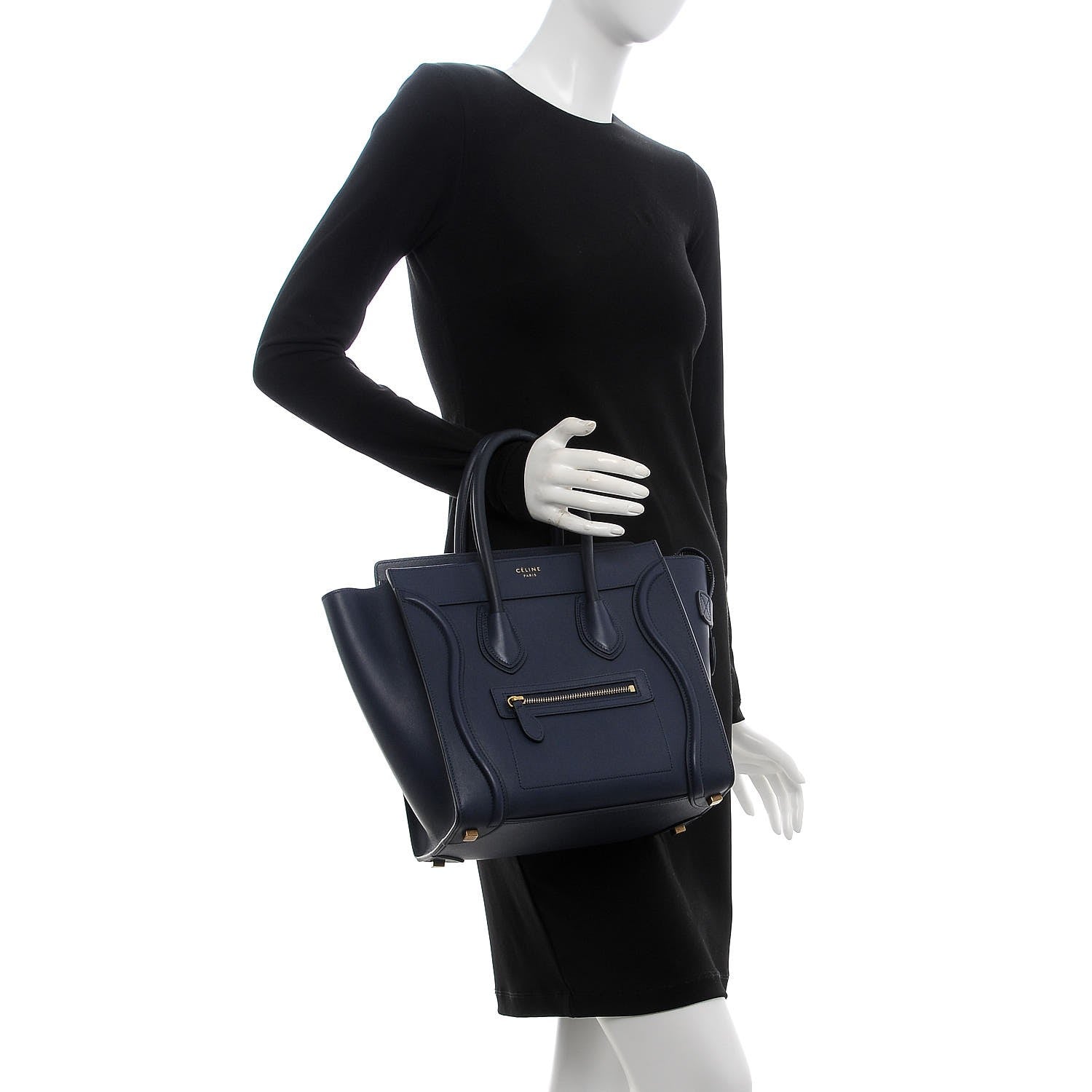 Celine Smooth Calfskin Micro Luggage Ink 2 of 7
