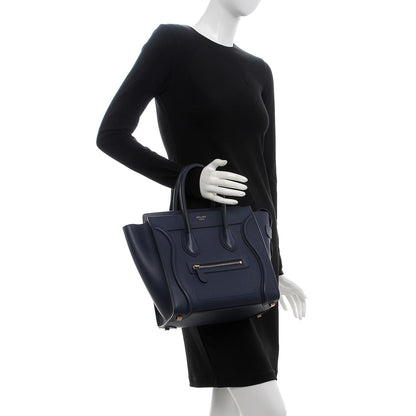 Celine Smooth Calfskin Micro Luggage Ink 2 of 7
