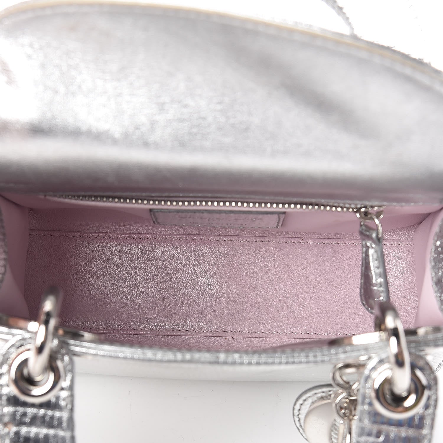 Christian Dior Metallic Lizard Mini Lady Dior Silver 5 of 17