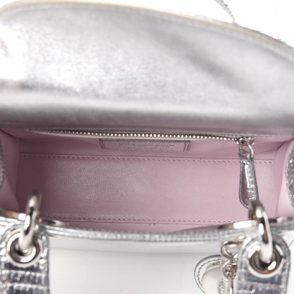 Christian Dior Metallic Lizard Mini Lady Dior Silver 5 of 17