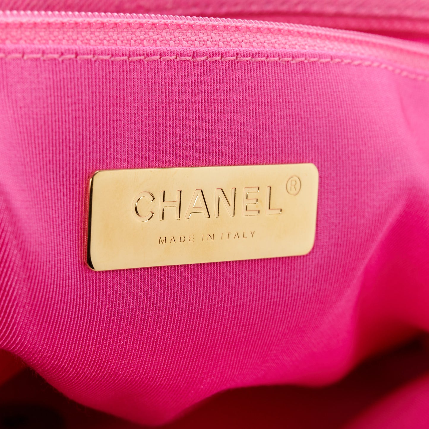 Denim Quilted Maxi Chanel 19 Flap Neon Pink
