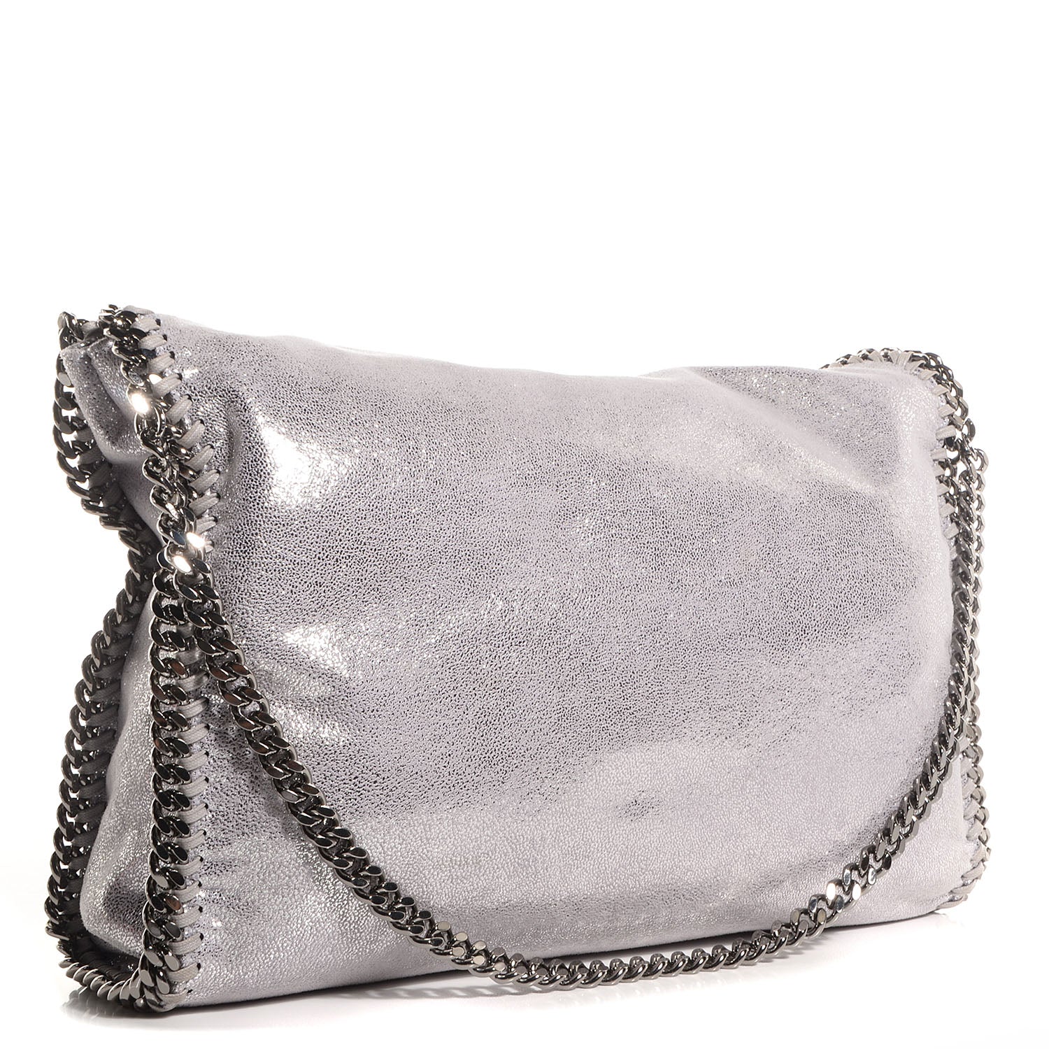 Stella McCartney Faux Leather Shaggy Deer Small Falabella Silver 3 of 7