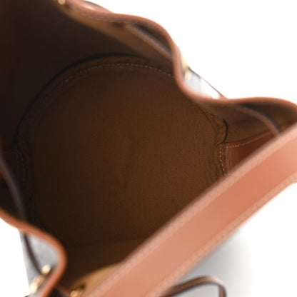 Celine Triomphe Canvas Calfskin Small Drawstring Bucket Bag Tan 5 of 11