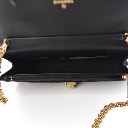 Chanel Lizard Reissue Wallet on Chain WOC Black 5 of 12