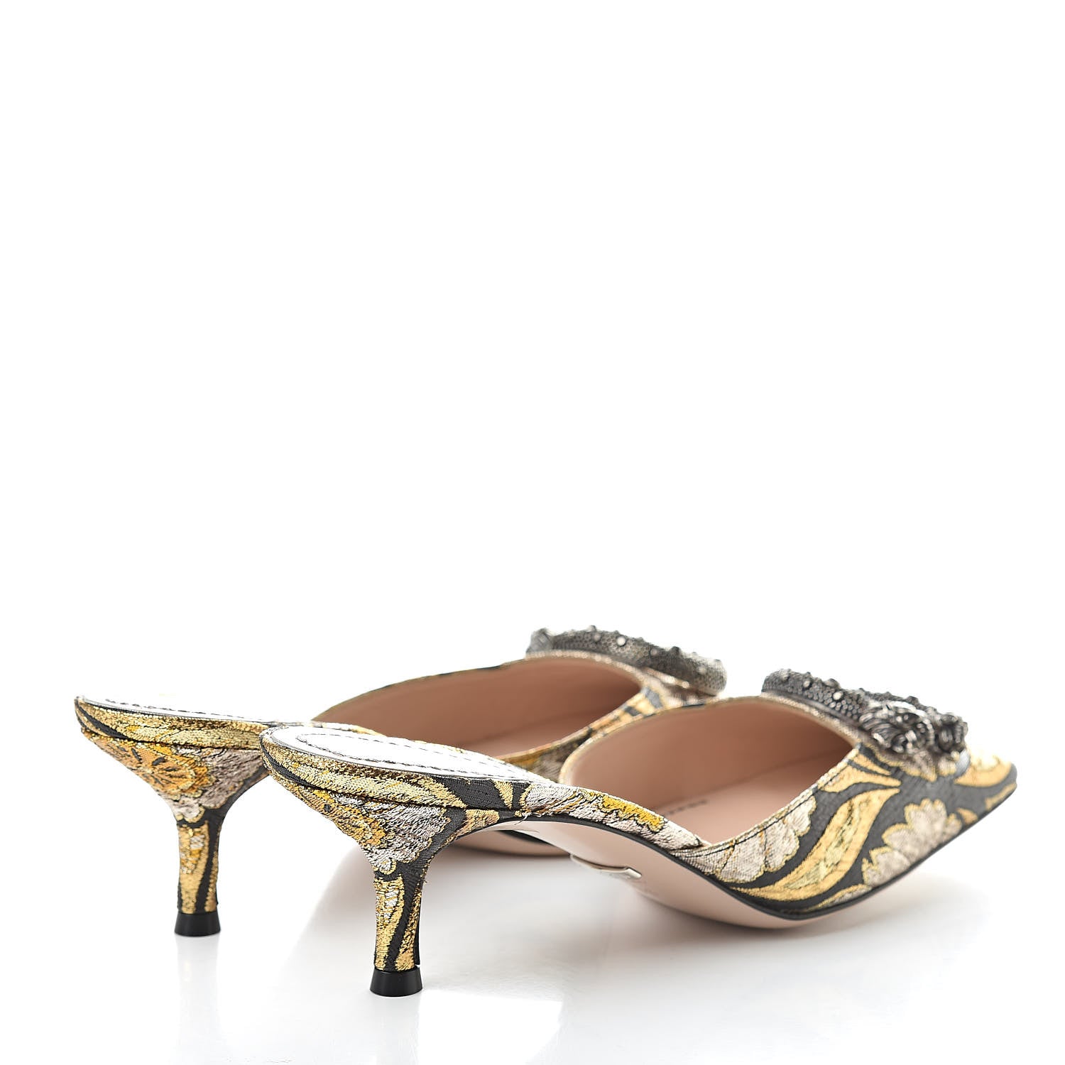 Gucci Jacquard Floral Dionysus Mules 36 Black 4 of 9