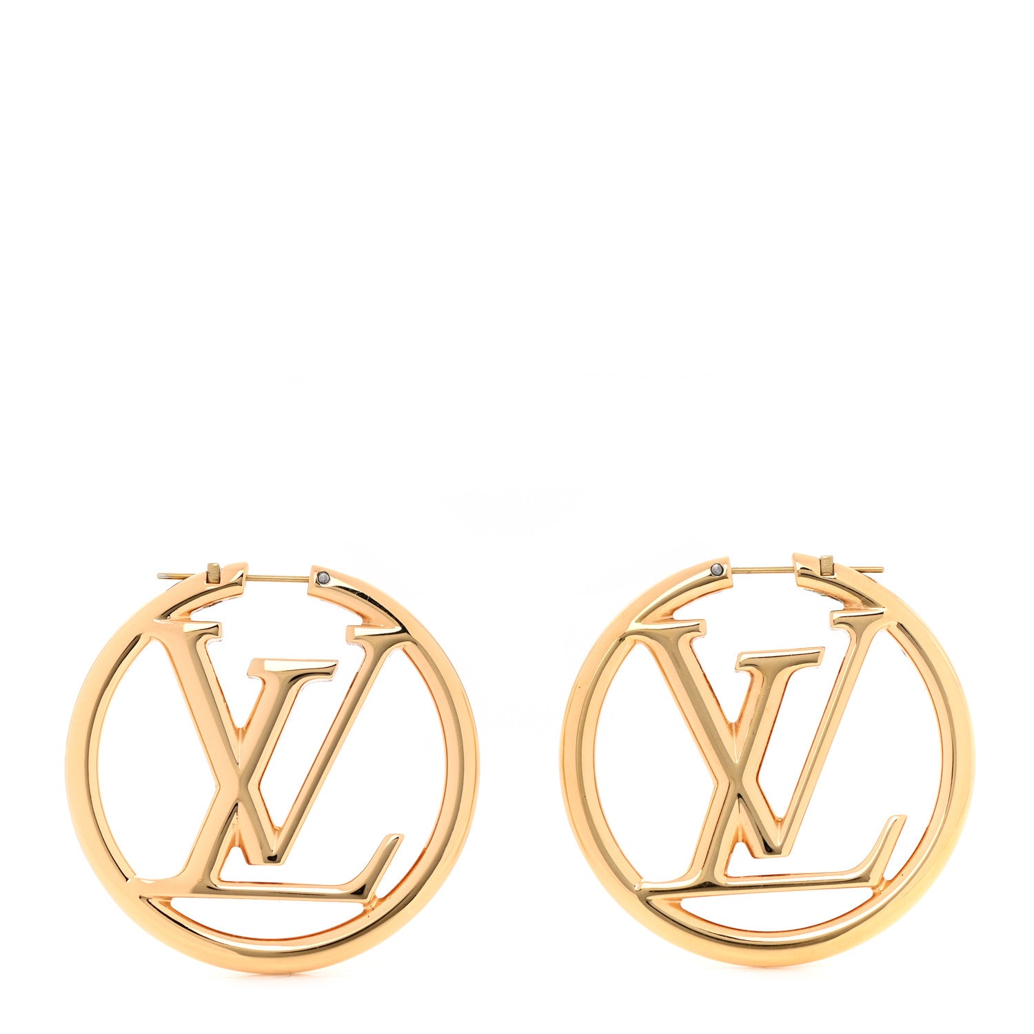 Louis Vuitton Metal Louise Hoop Earrings Gold 1 of 6