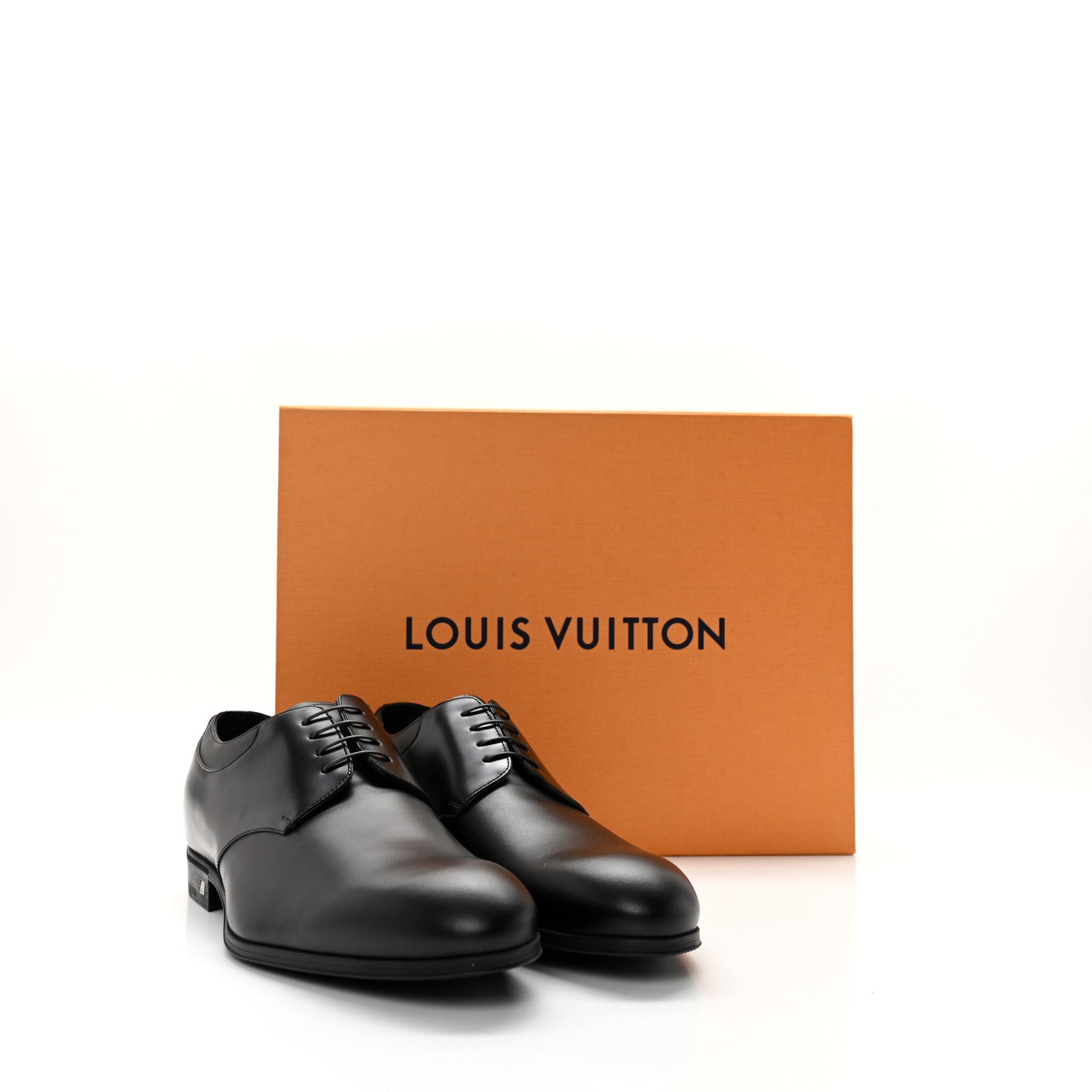 Louis Vuitton Lambskin Mens Derby Lace Up Shoes 9 Black 12 of 12