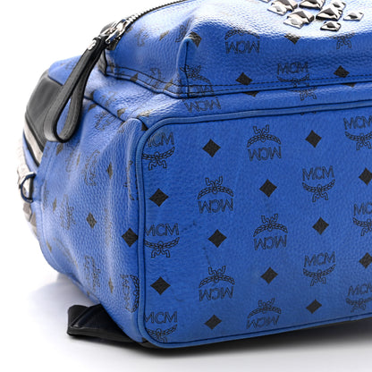 MCM Visetos Studded Colorblock Stark Brock Backpack Blue 9 of 10