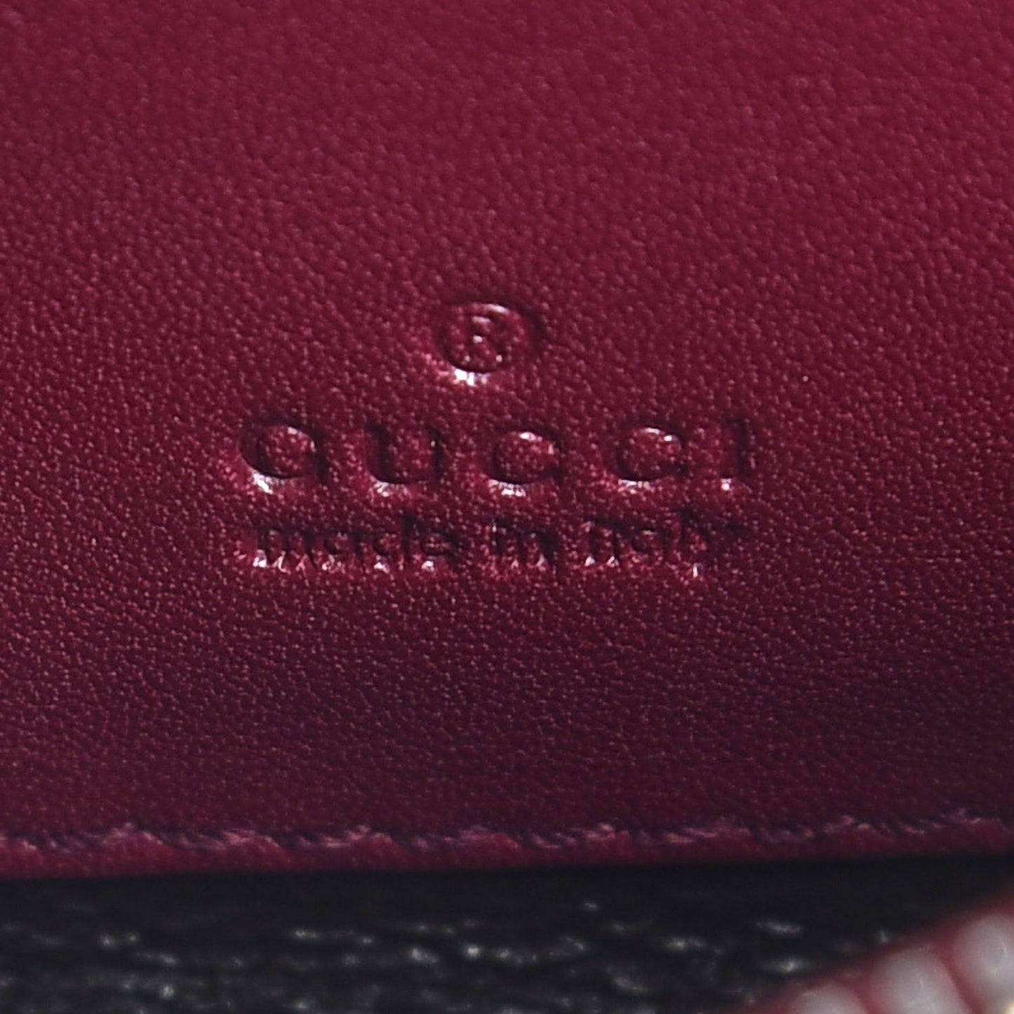 Crocodile Zip Around Card Case Cherry Gloss