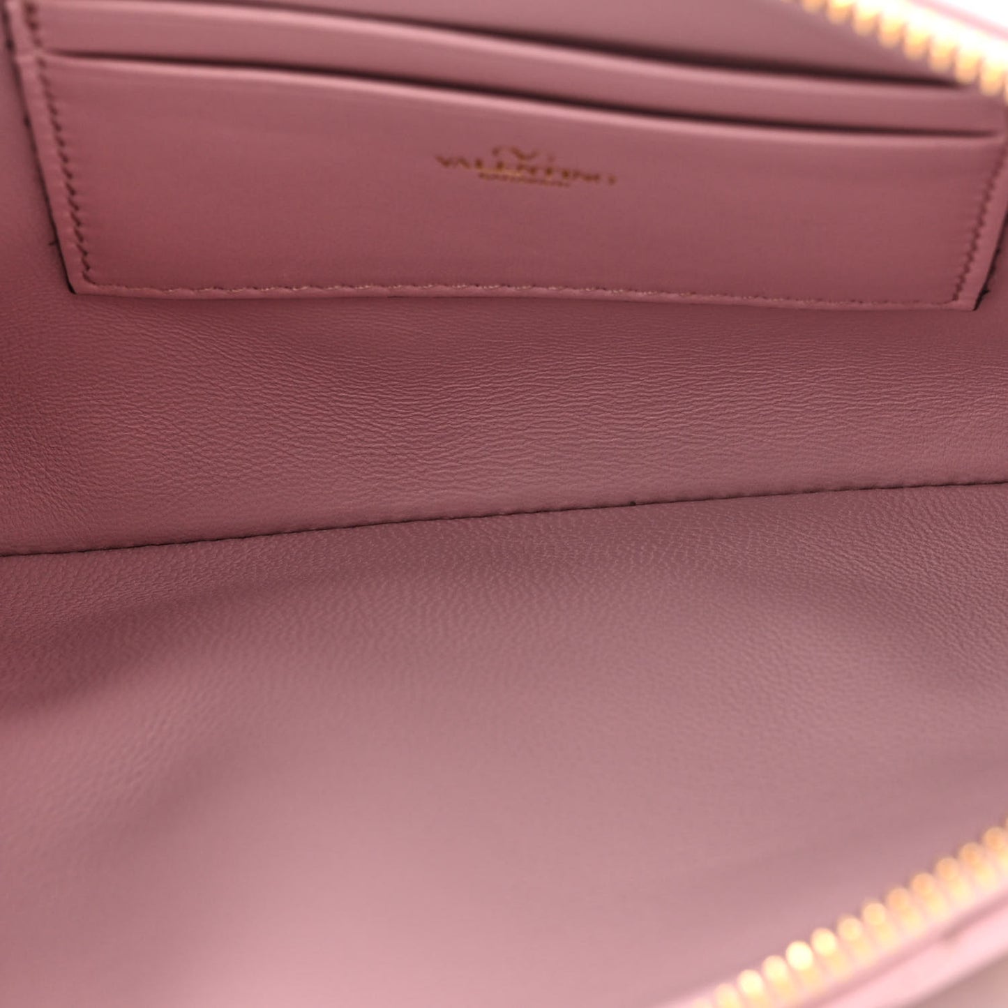 Nappa Quilted Roman Stud Zip Pouch Water Lilac