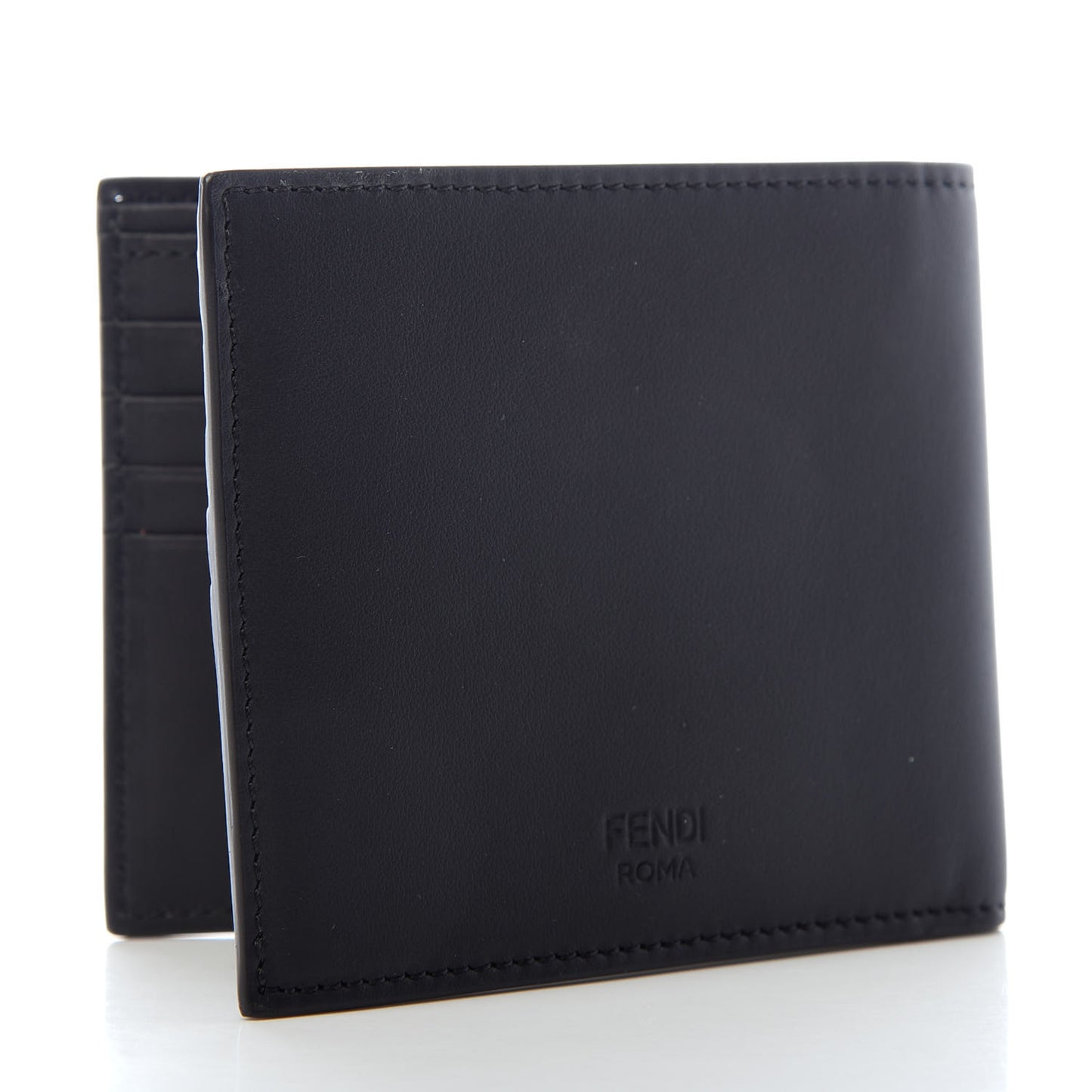 Vitello Century Monster Eyes Bi-fold Wallet Black