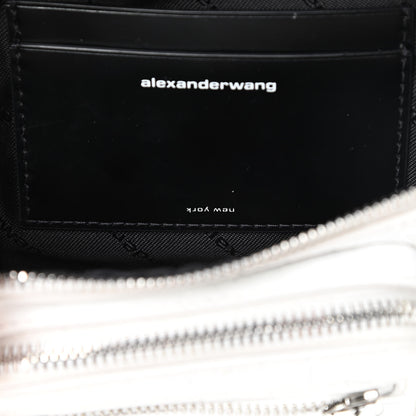 Alexander Wang Crocodile Embossed Patent Mini Top Handle Attica Belt Bag White 7 of 14