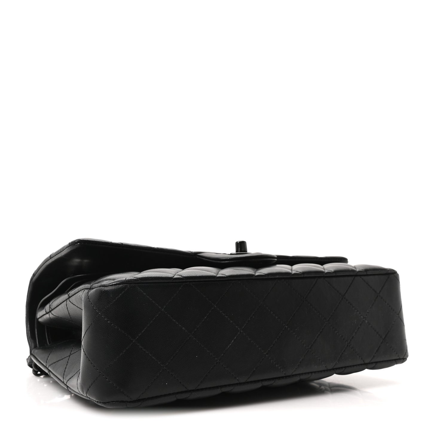 Lambskin Quilted Medium Double Flap So Black