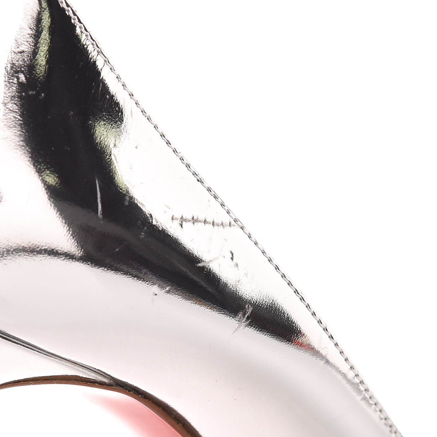 Christian Louboutin Metallic Calfskin Predu 100 Pumps 38 Silver 8 of 11