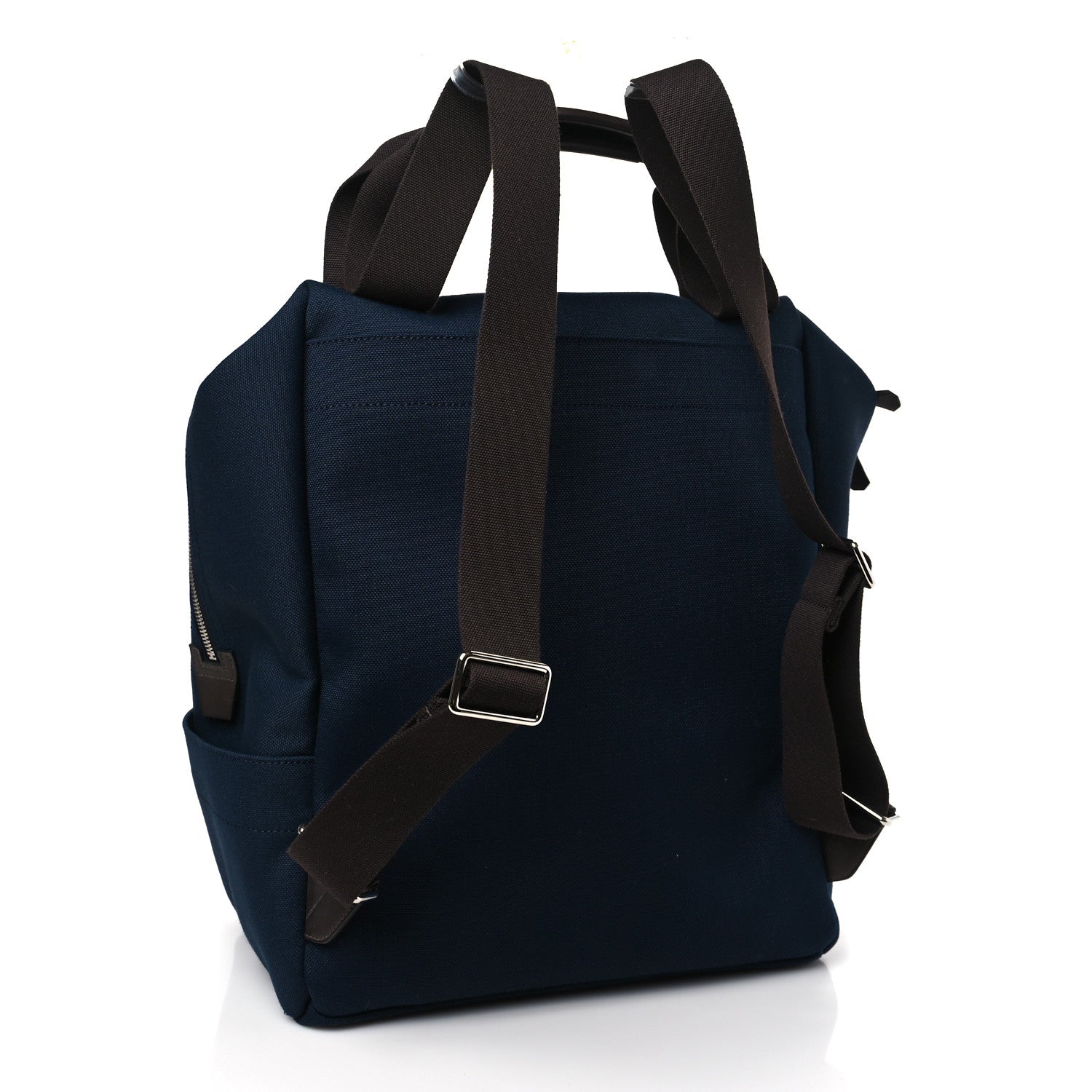 Hermes Toile Groom School Backpack Bleu Navy Feu 3 of 9