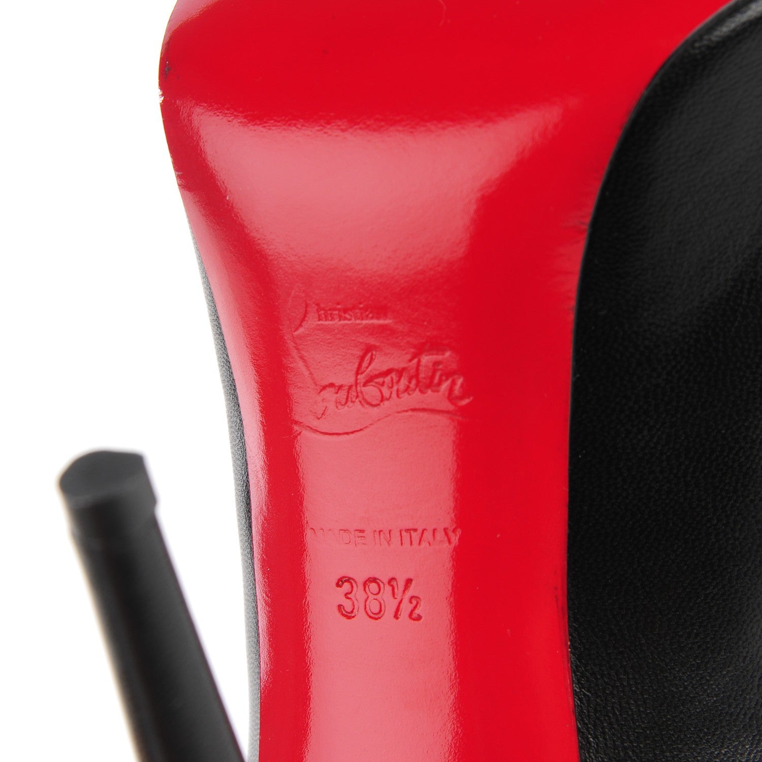 Christian Louboutin Kid Patent Vendome 120 Pumps 38.5 Black Red 6 of 6