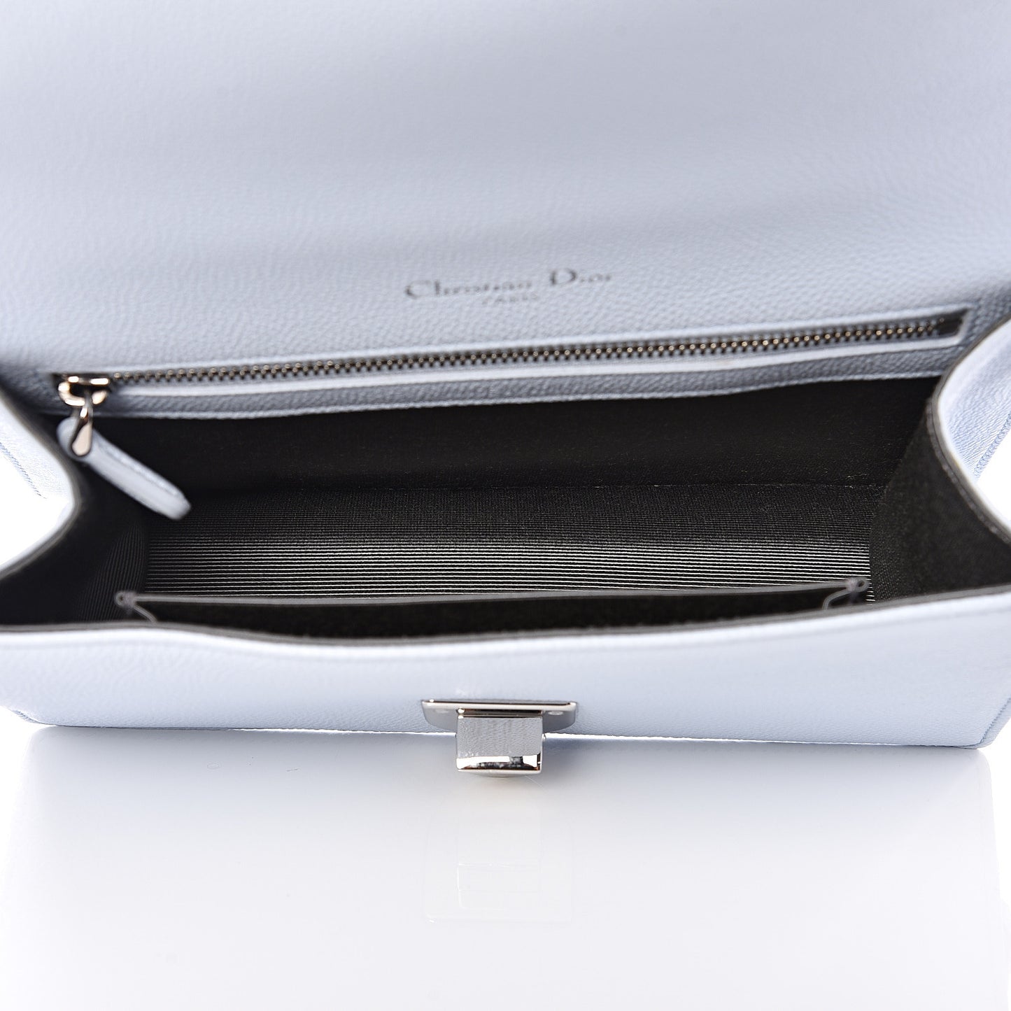Grained Calfskin Small Diorama Flap Bag Sky Light
