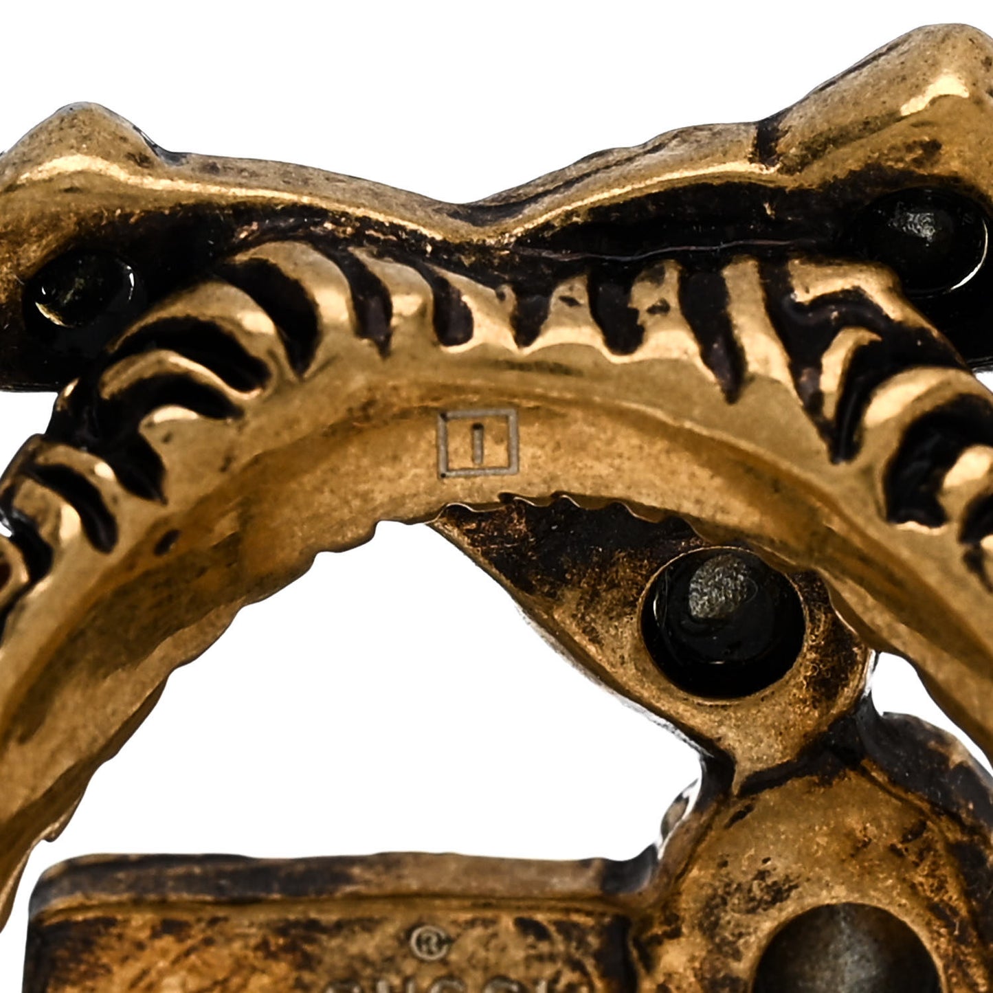 Crystal Double G Ring M Multicolor