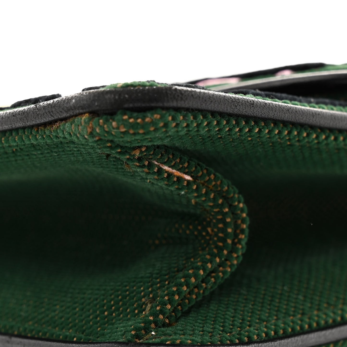 Velvet Monogram Diorama Satchel Green