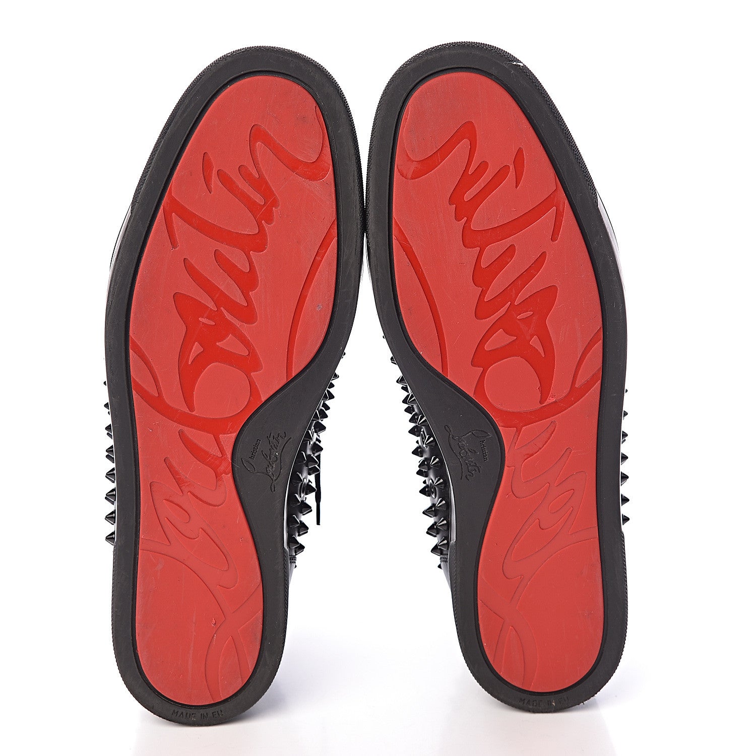 Christian Louboutin Calfskin Mens Louis Spikes Flat Sneakers 45 Black 8 of 11