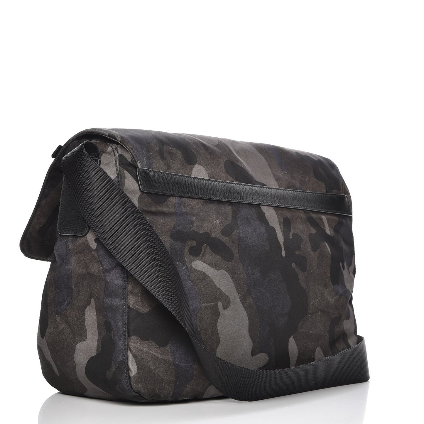 Tessuto Nylon Camouflage Messenger Bag Fumo