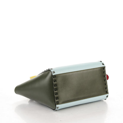Valentino Garavani Calfskin Colorblock Small Rockstud Double Handle Tote Multicolor 4 of 7