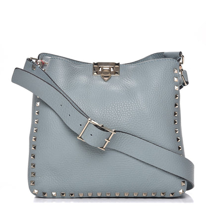 Valentino Garavani Pebbled Calfskin Small Rockstud Flip-Lock Messenger Bag Nube 1 of 7
