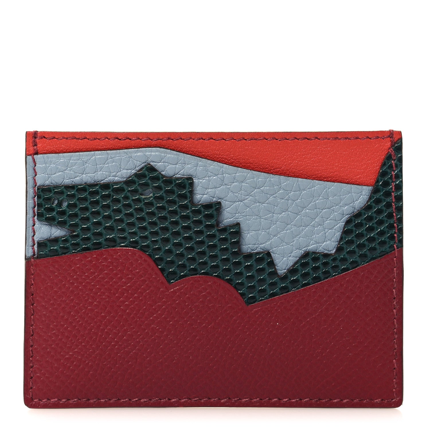 Hermes Epsom Evercolor Lizard Taurillon Clemence Histoire Naturelle Card Holder Multicolor 1 of 7