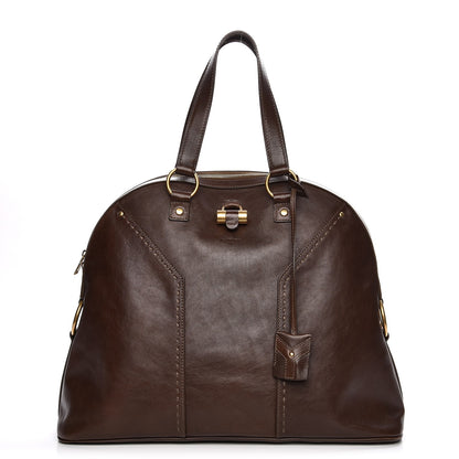 Saint Laurent Calfskin Oversized Muse Dark Brown 1 of 17