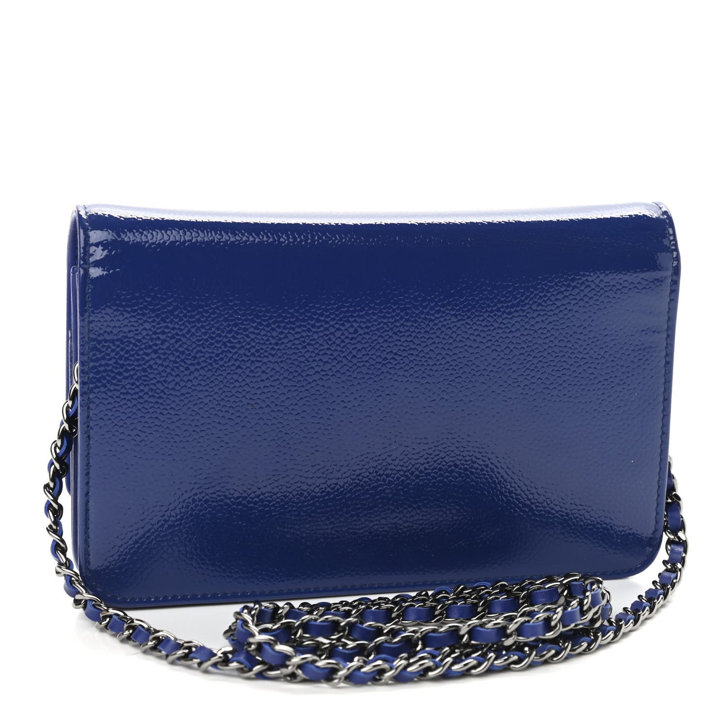 Patent Caviar Timeless CC Wallet on Chain WOC Blue