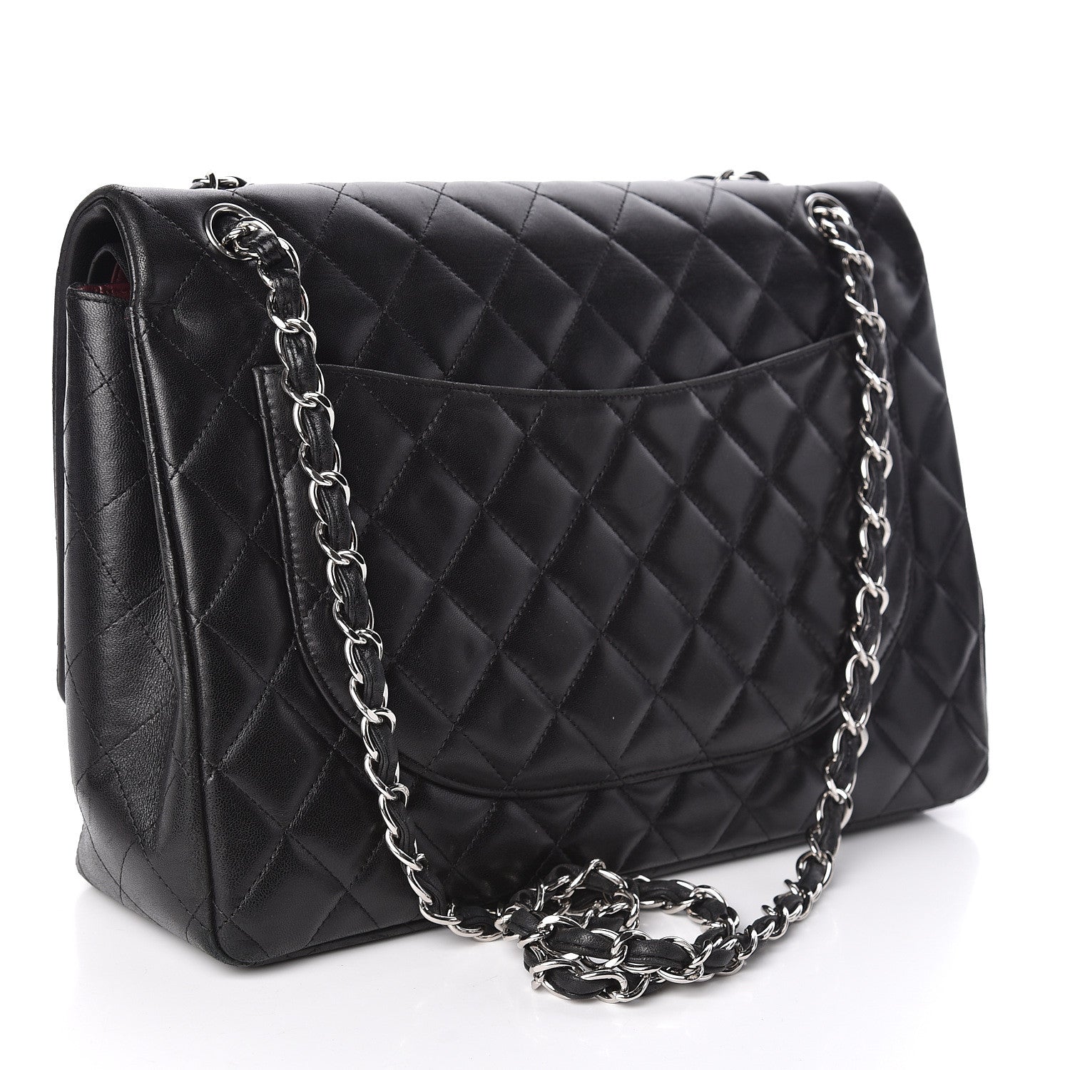 Chanel Lambskin Quilted Maxi Double Flap Black 3 of 15