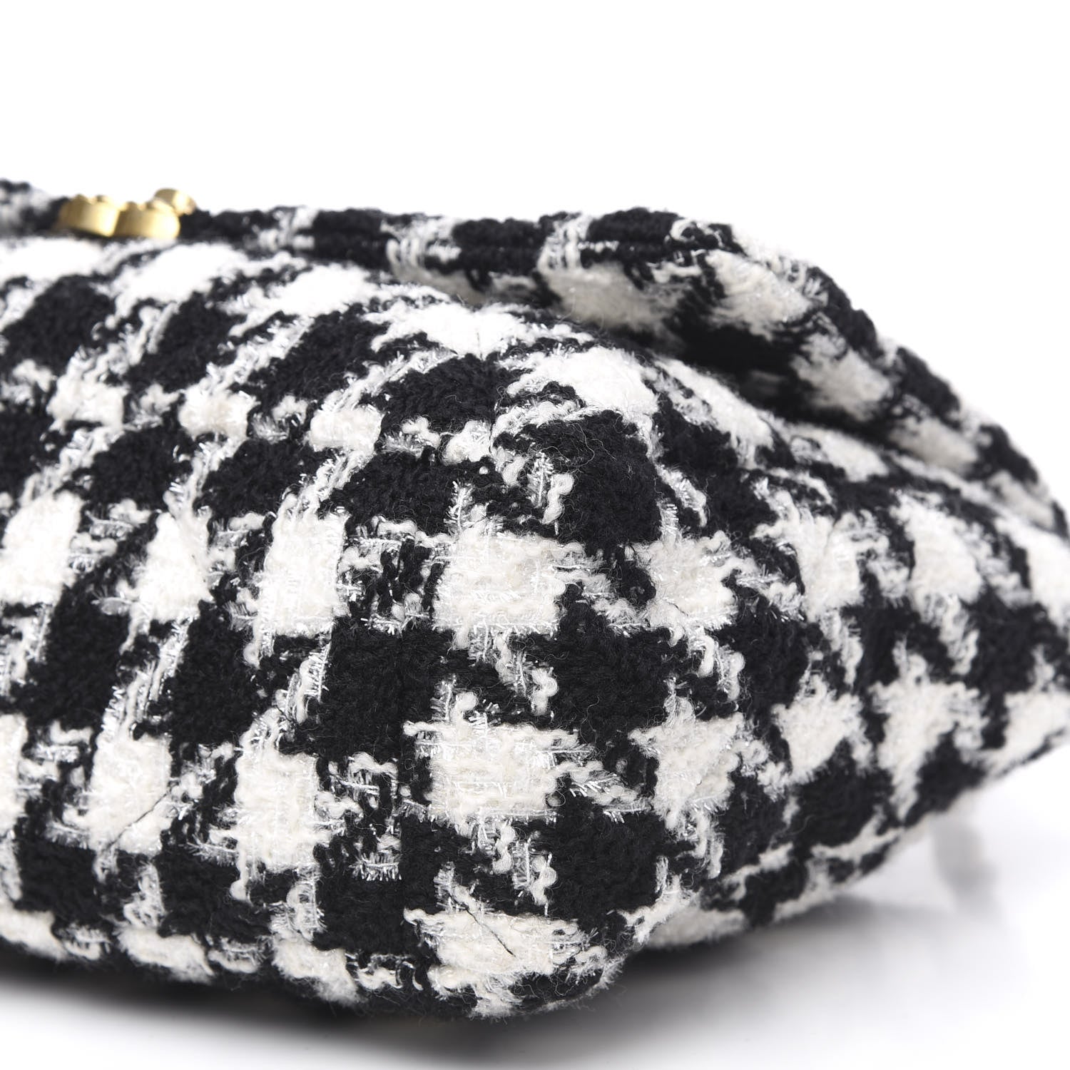 Chanel Tweed Quilted Maxi 19 Flap Black Ecru White 9 of 10