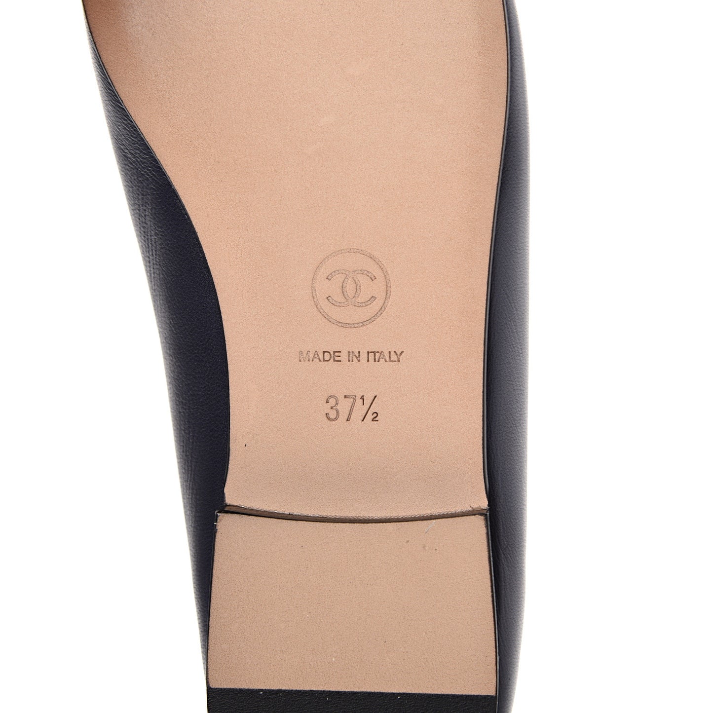 Lambskin CC Cap Toe Ballerina Flats 37.5 Navy