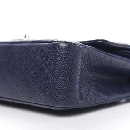 Chanel Caviar Quilted Medium Double Flap Navy 10 of 11