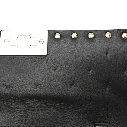 Valentino Garavani Lambskin Rockstud Spike Wallet on Chain Black 7 of 8