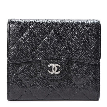 Chanel Caviar Quilted Compact Flap Wallet Black 1 of 9