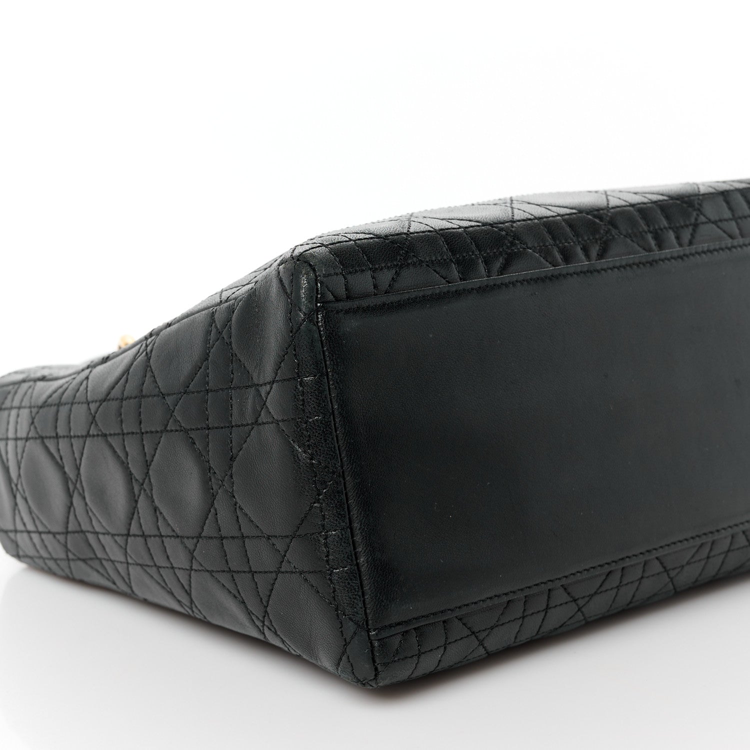 Christian Dior Lambskin Cannage Medium Lady Dior Black 9 of 11
