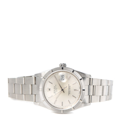 Rolex Stainless Steel 34mm Oyster Perpetual Date Watch Silver 15210 2 of 6