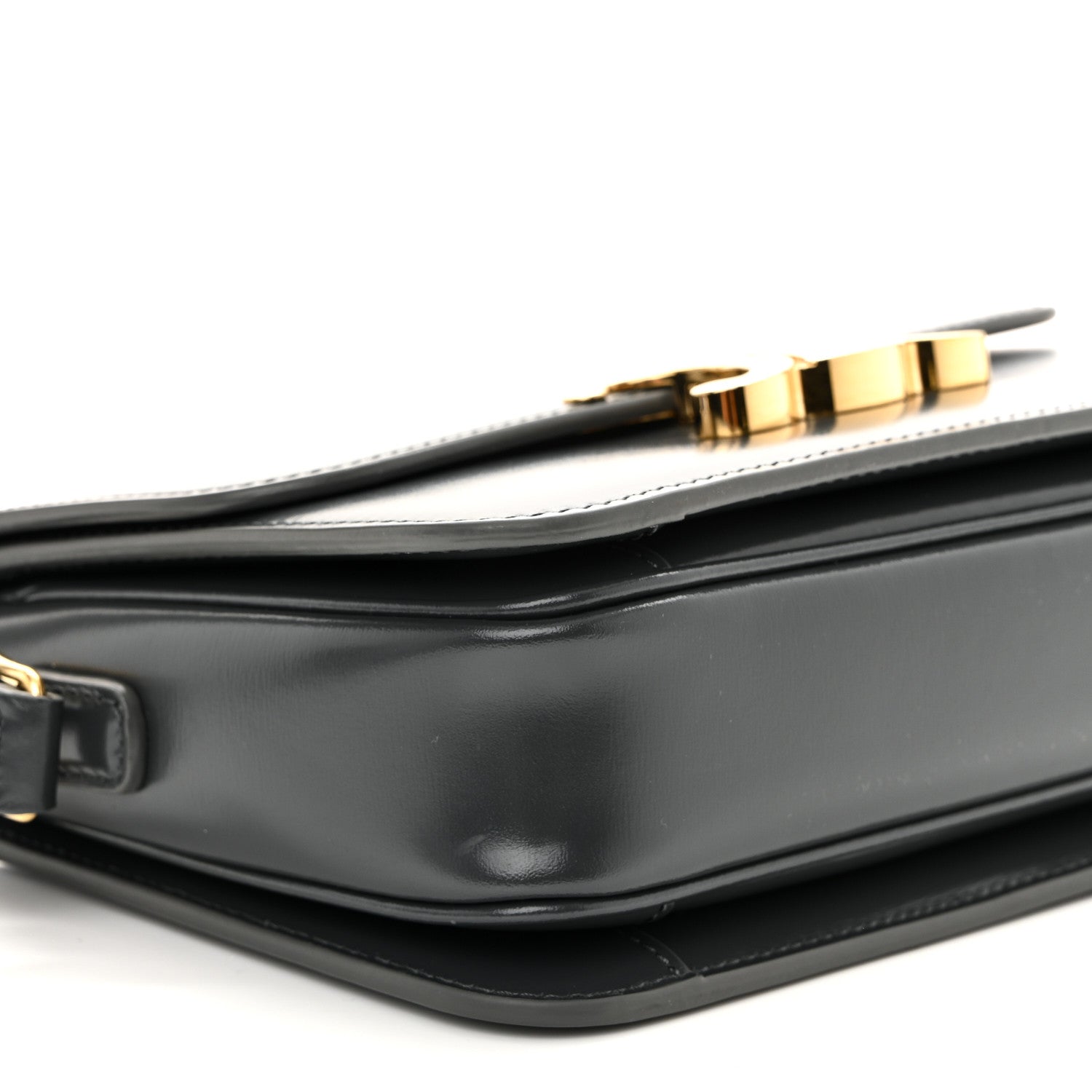 Celine Shiny Calfskin Teen Triomphe Dark Grey 11 of 13